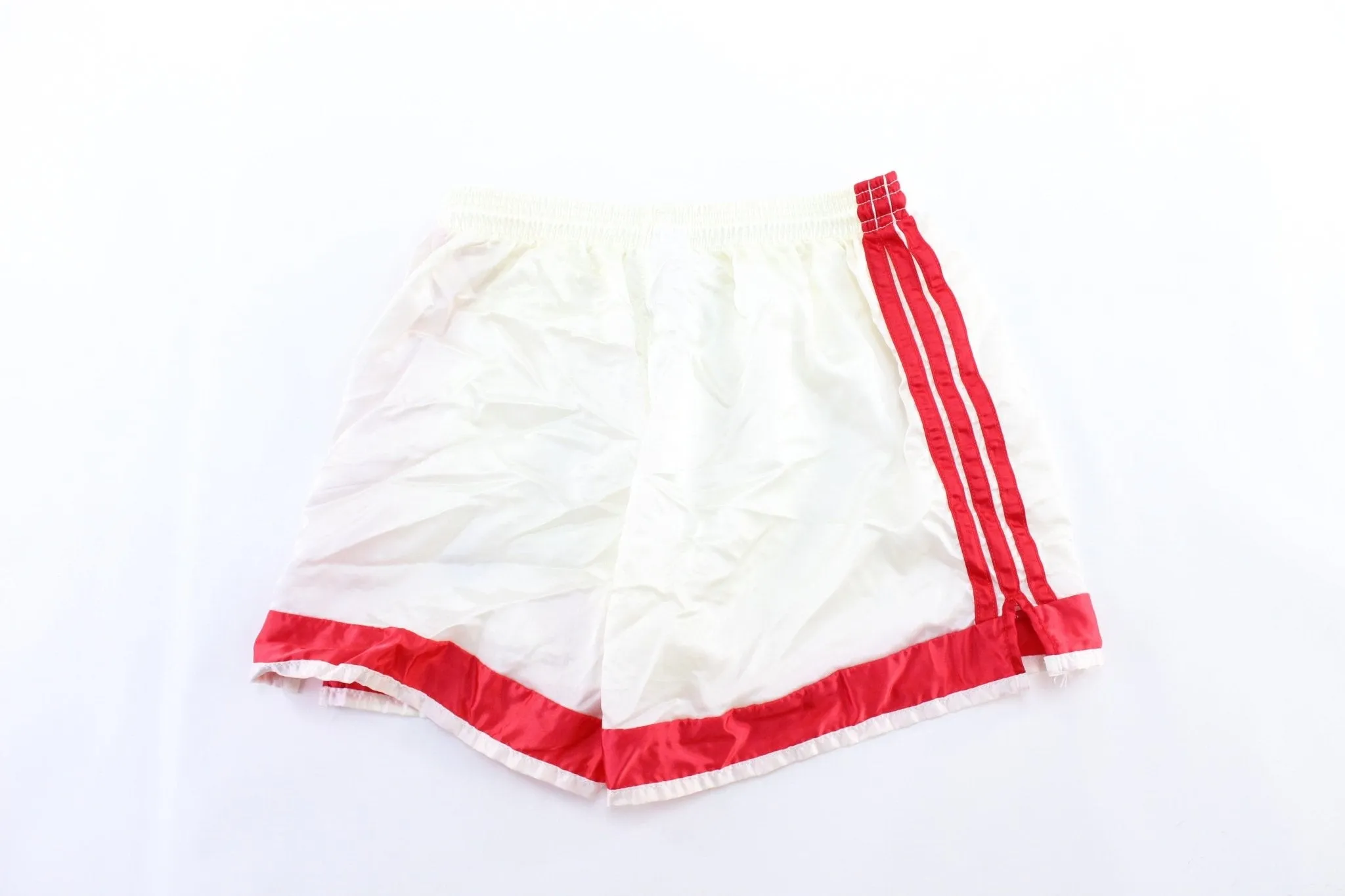 80's Adidas Logo Red & White Striped Shorts