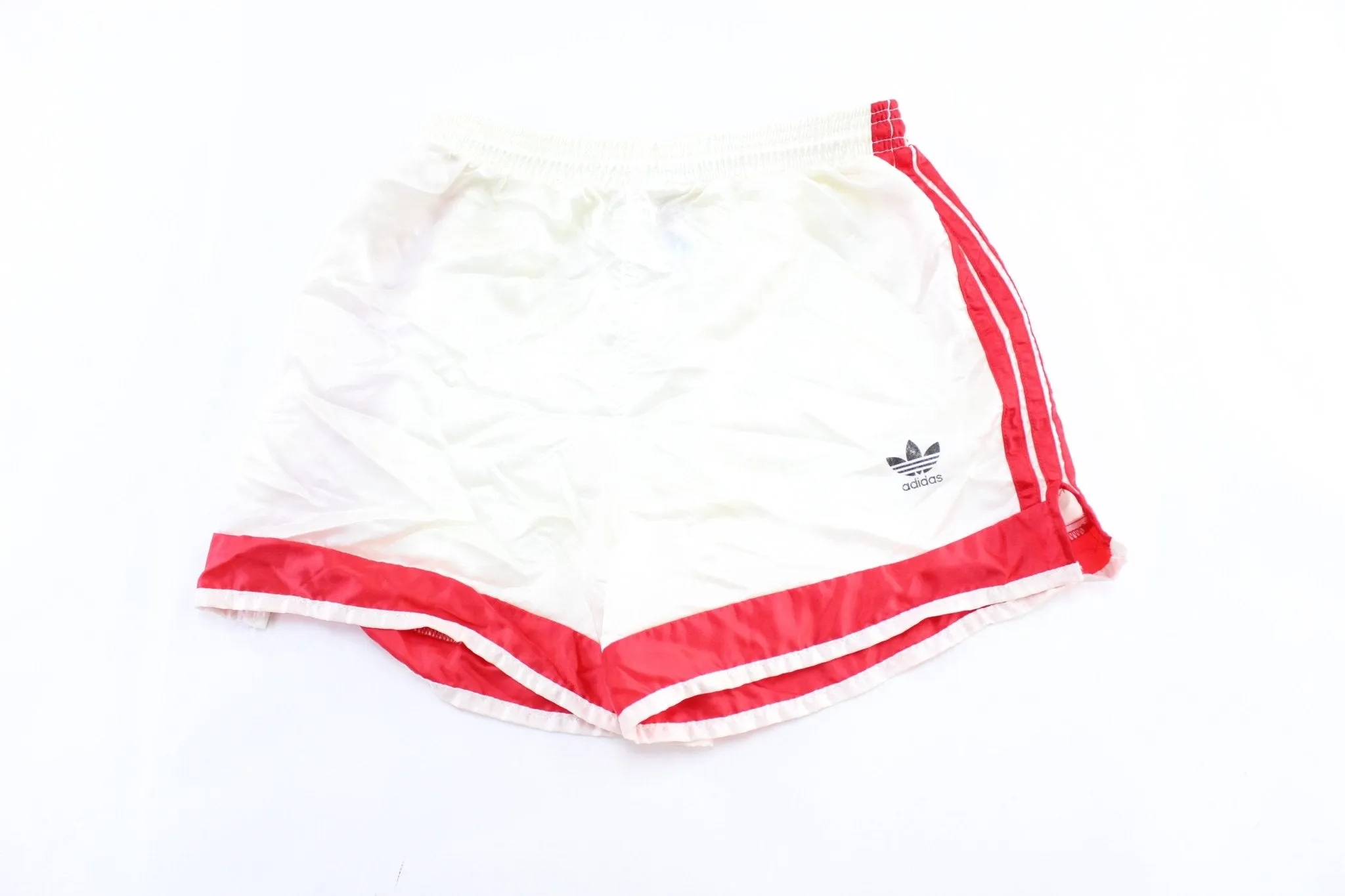 80's Adidas Logo Red & White Striped Shorts