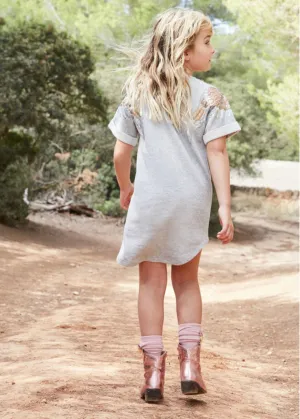 Angel's Face Girls Sally Sweat Dress in Grey