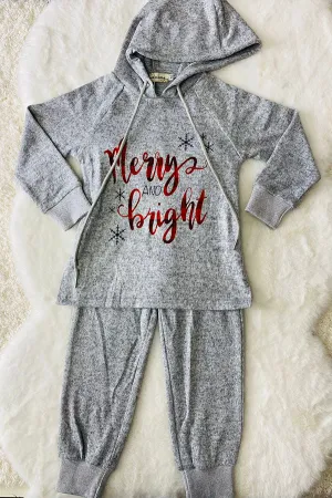 BQ2408 Mom and Me Christmas hoody sweatershirt 2pc kids clothing sets