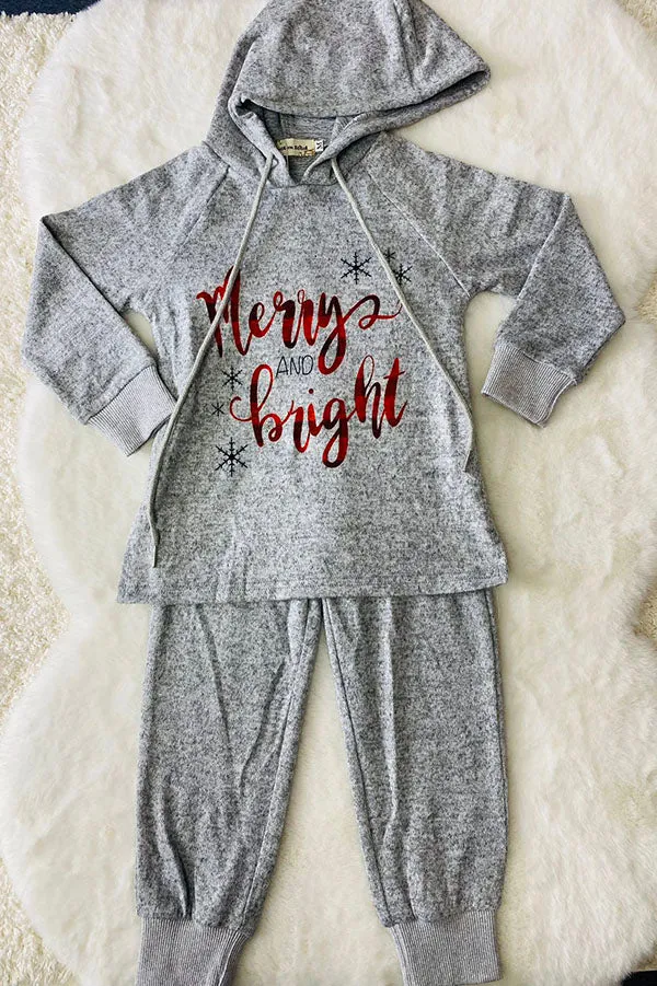 BQ2408 Mom and Me Christmas hoody sweatershirt 2pc kids clothing sets