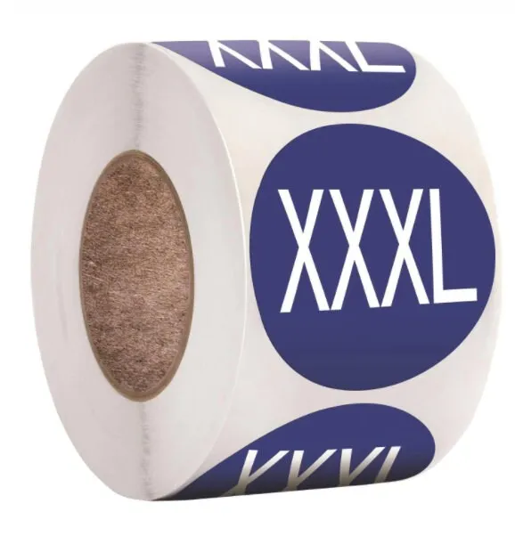 Clothing Size Stickers, Size Labels, Size Stickers, Colorful Small Stickers, Clothing Size Round Sticker Labels, T-shirt XS S M L XL XXL