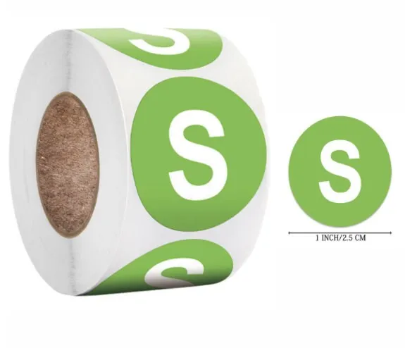Clothing Size Stickers, Size Labels, Size Stickers, Colorful Small Stickers, Clothing Size Round Sticker Labels, T-shirt XS S M L XL XXL