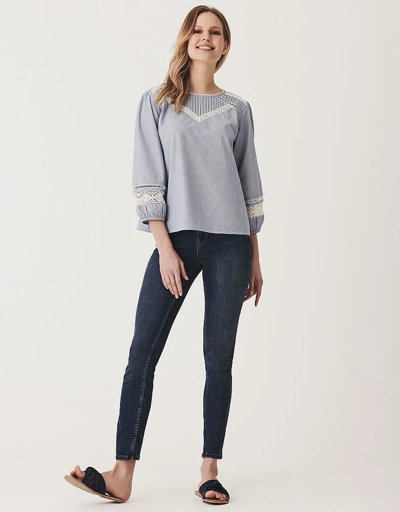Crew Clothing Lace Broderie Top