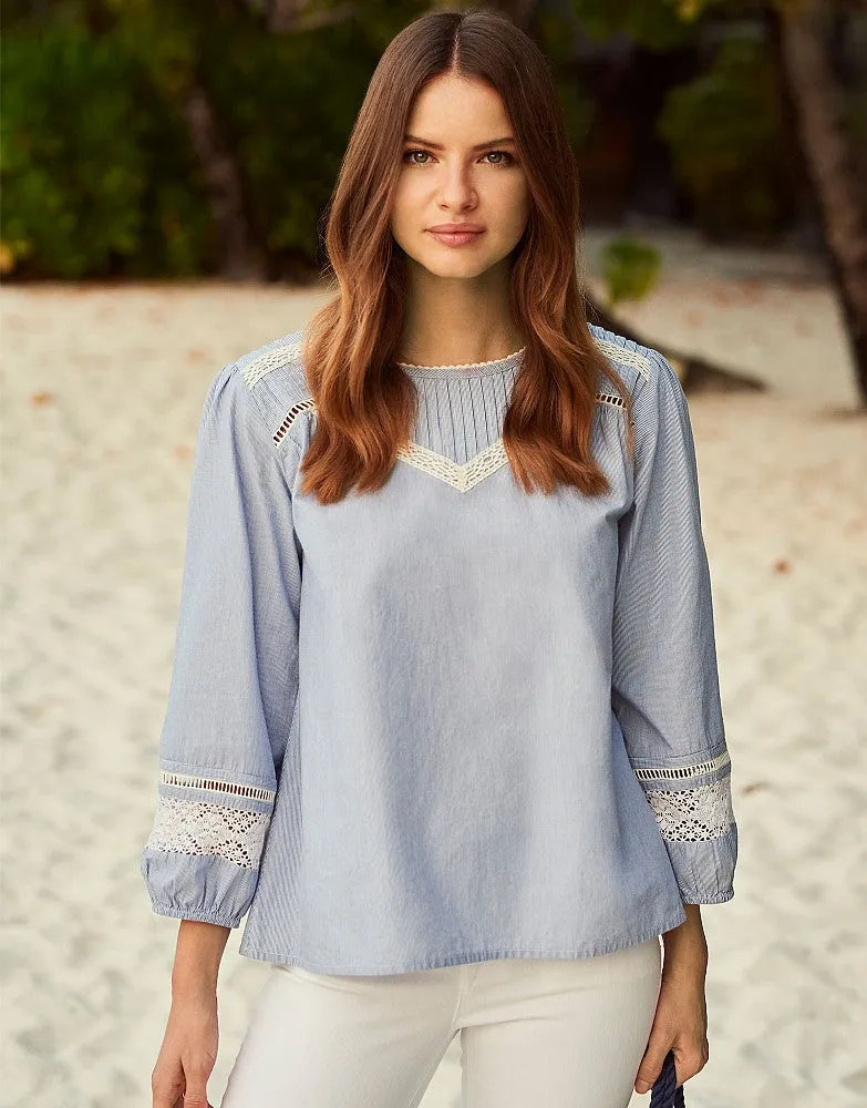 Crew Clothing Lace Broderie Top