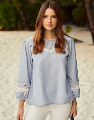 Crew Clothing Lace Broderie Top
