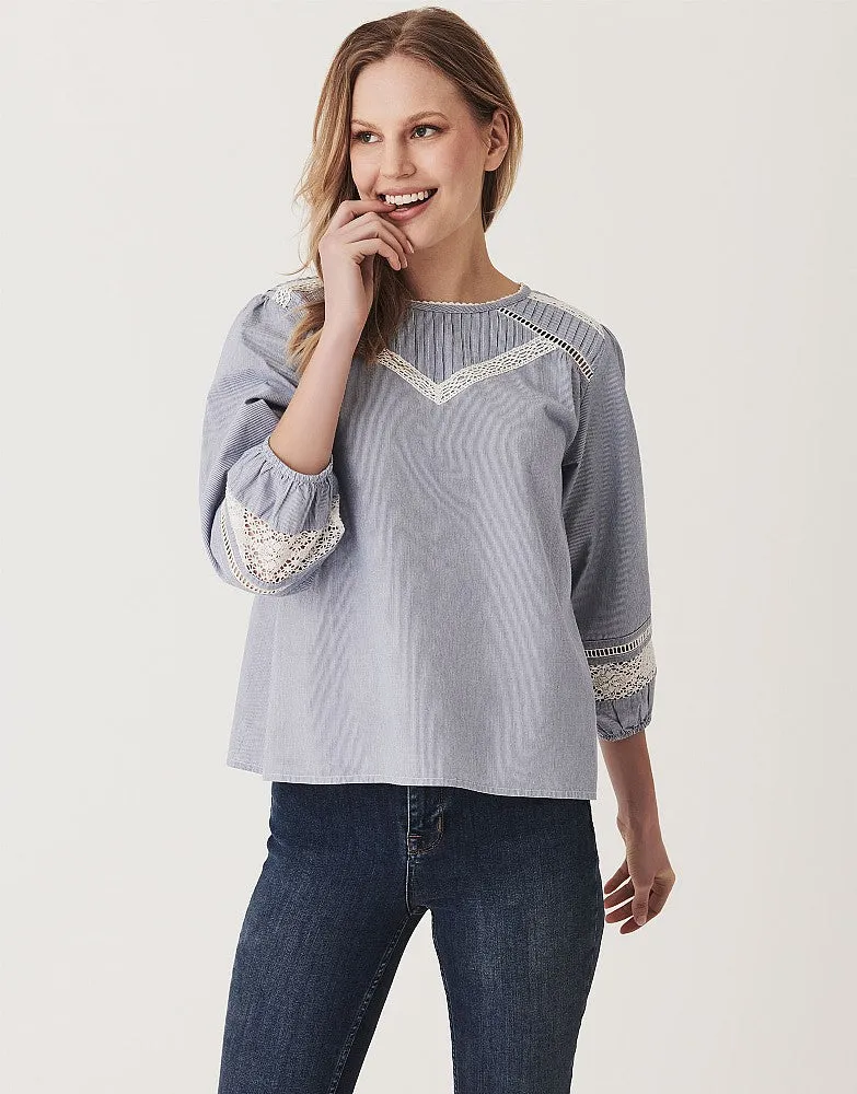 Crew Clothing Lace Broderie Top