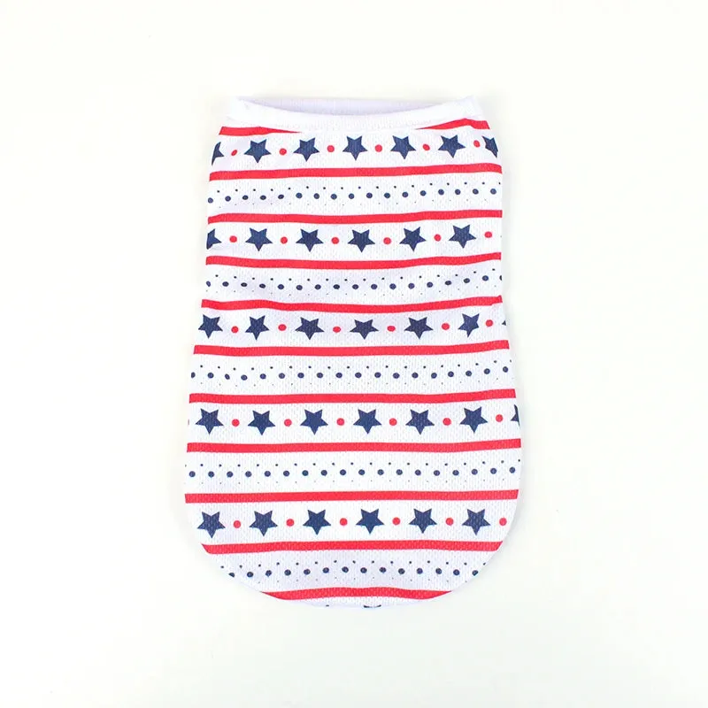 Pet clothing with American flag elements dog vest dog cat star pattern clothing Independence Day dog celebration puppy clothing